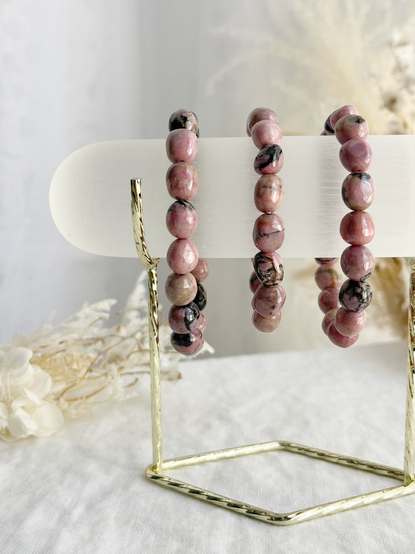 RHODONITE PEBBLE BEAD BRACELET || INTUITIVELY CHOSEN