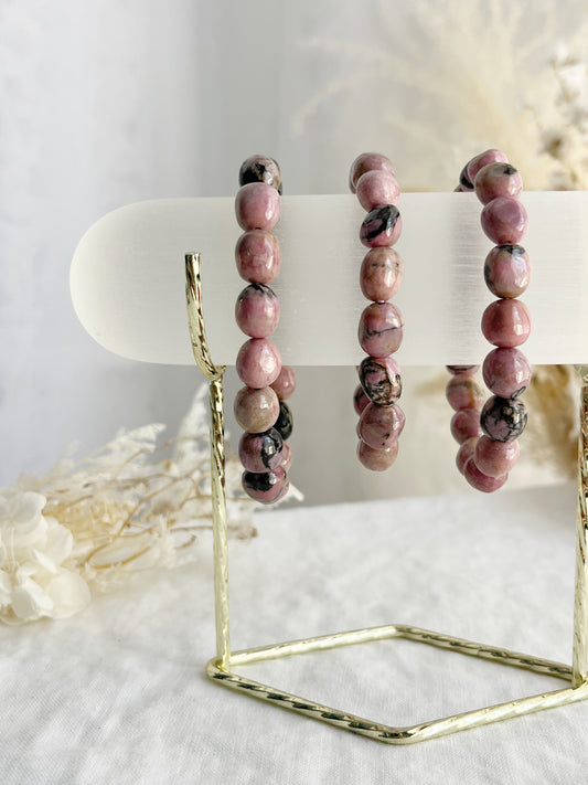 RHODONITE PEBBLE BEAD BRACELET || INTUITIVELY CHOSEN