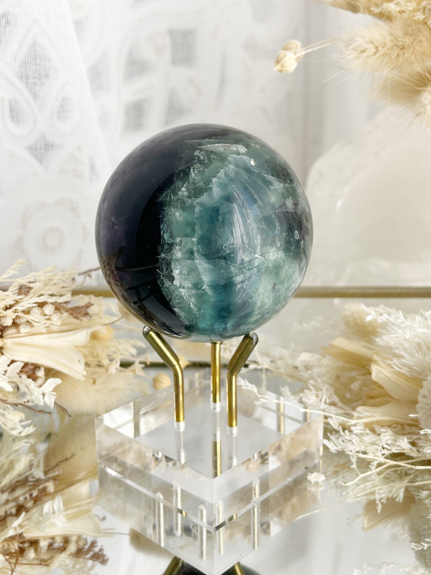 RAINBOW FLUORITE SPHERE || 20650