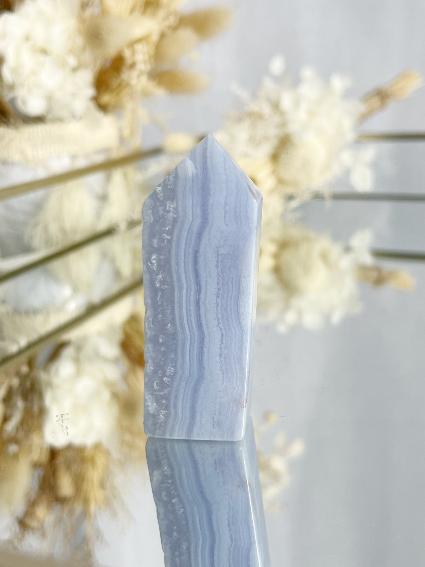 BLUE LACE AGATE GENERATOR, STONED AND SAGED AUSTRALIA