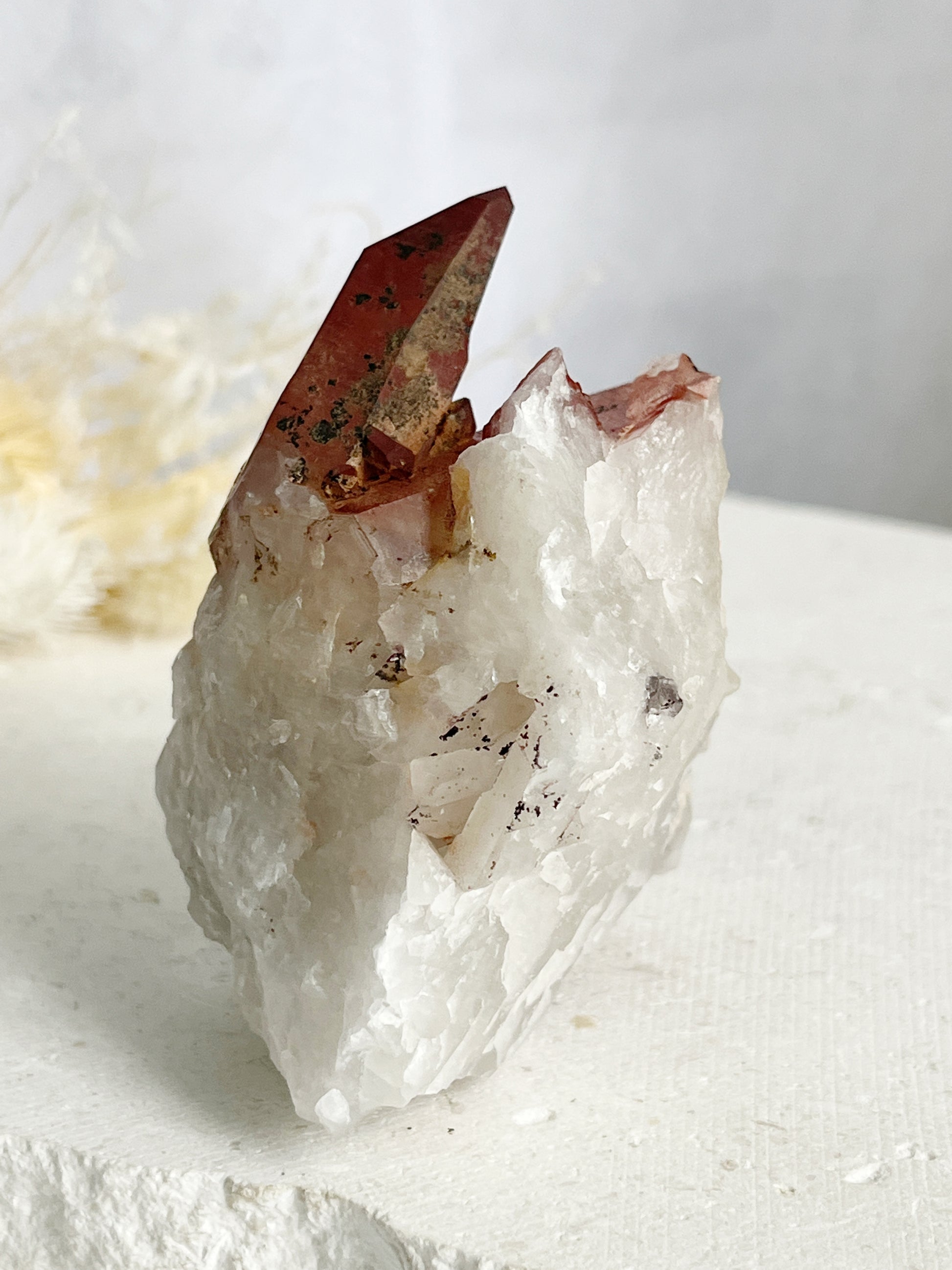 RED HEMATITE QUARTZ CLUSTER, STONED AND SAGED AUSTRALIA