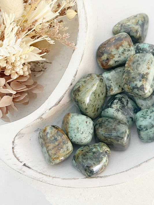 AFRICAN TURQUOISE TUMBLE STONED AND SAGED CRYSTAL SHOP AUSTRALIA