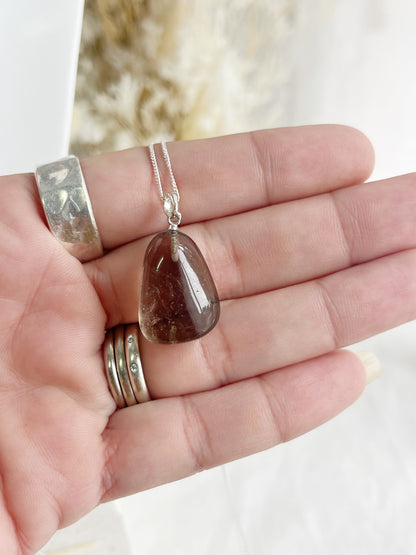 SMOKEY QUARTZ TUMBLE NECKLACE || 31694
