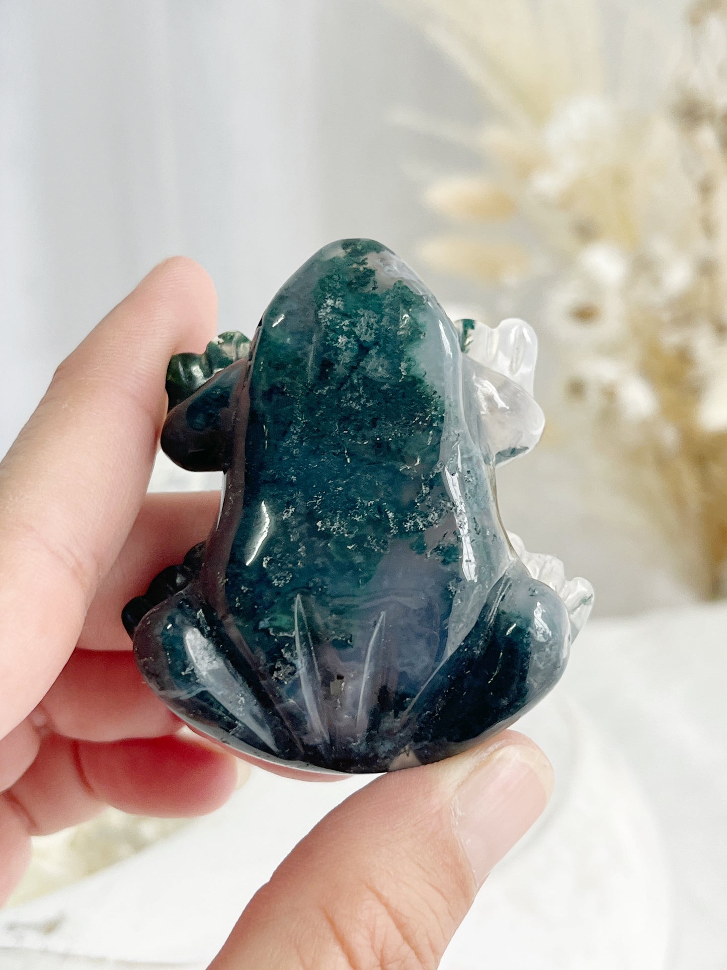 MOSS AGATE FROG || 31523