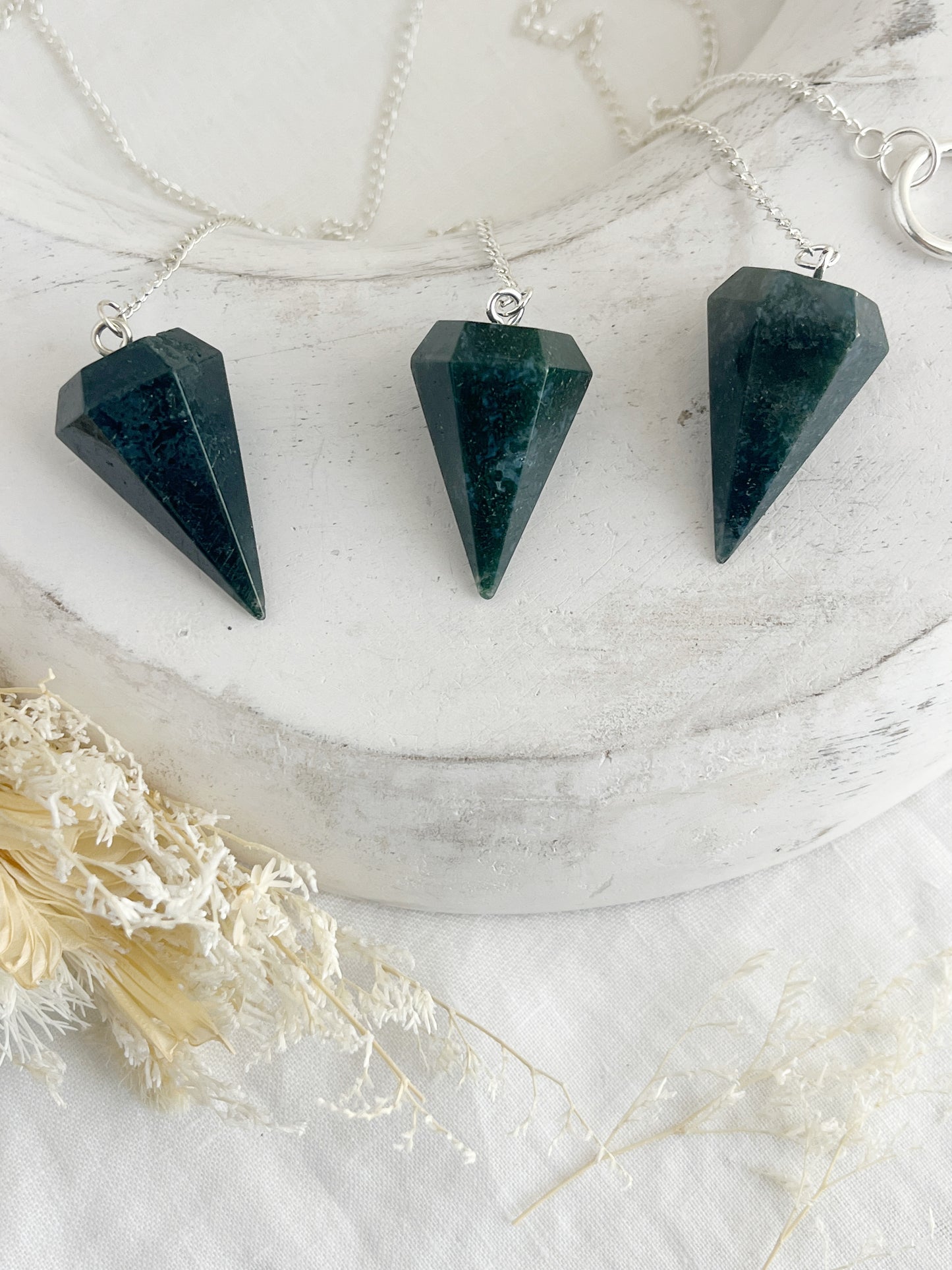 MOSS AGATE DIVINATION PENDULUM, AUSTRALIA