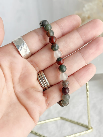 AFRICAN BLOODSTONE BEAD BRACELET || 6MM INTUITIVELY CHOSEN
