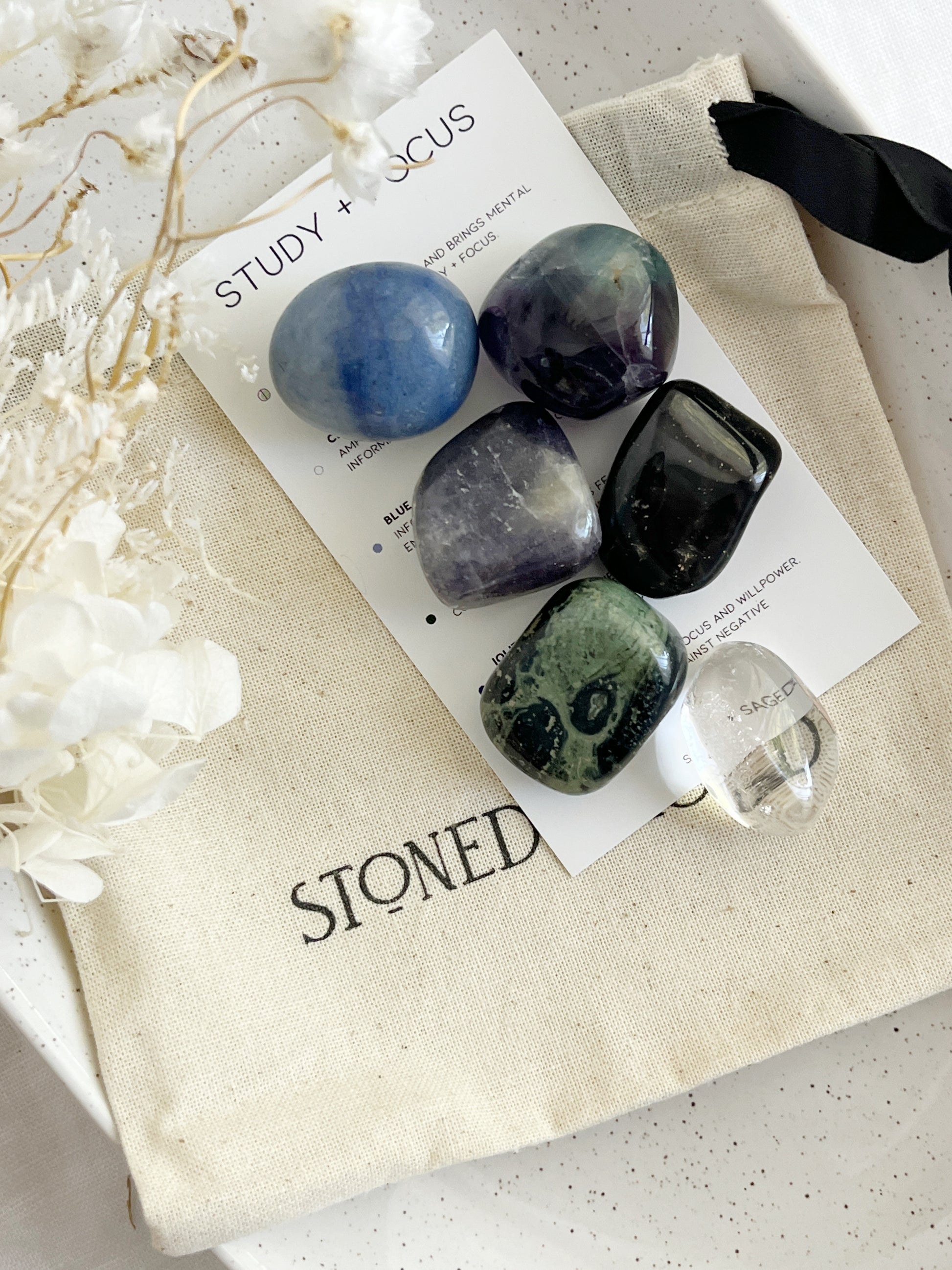 STUDY AND FOCUS CRYSTAL SUPPORT KIT STONED AND SAGED AUSTRALIA
