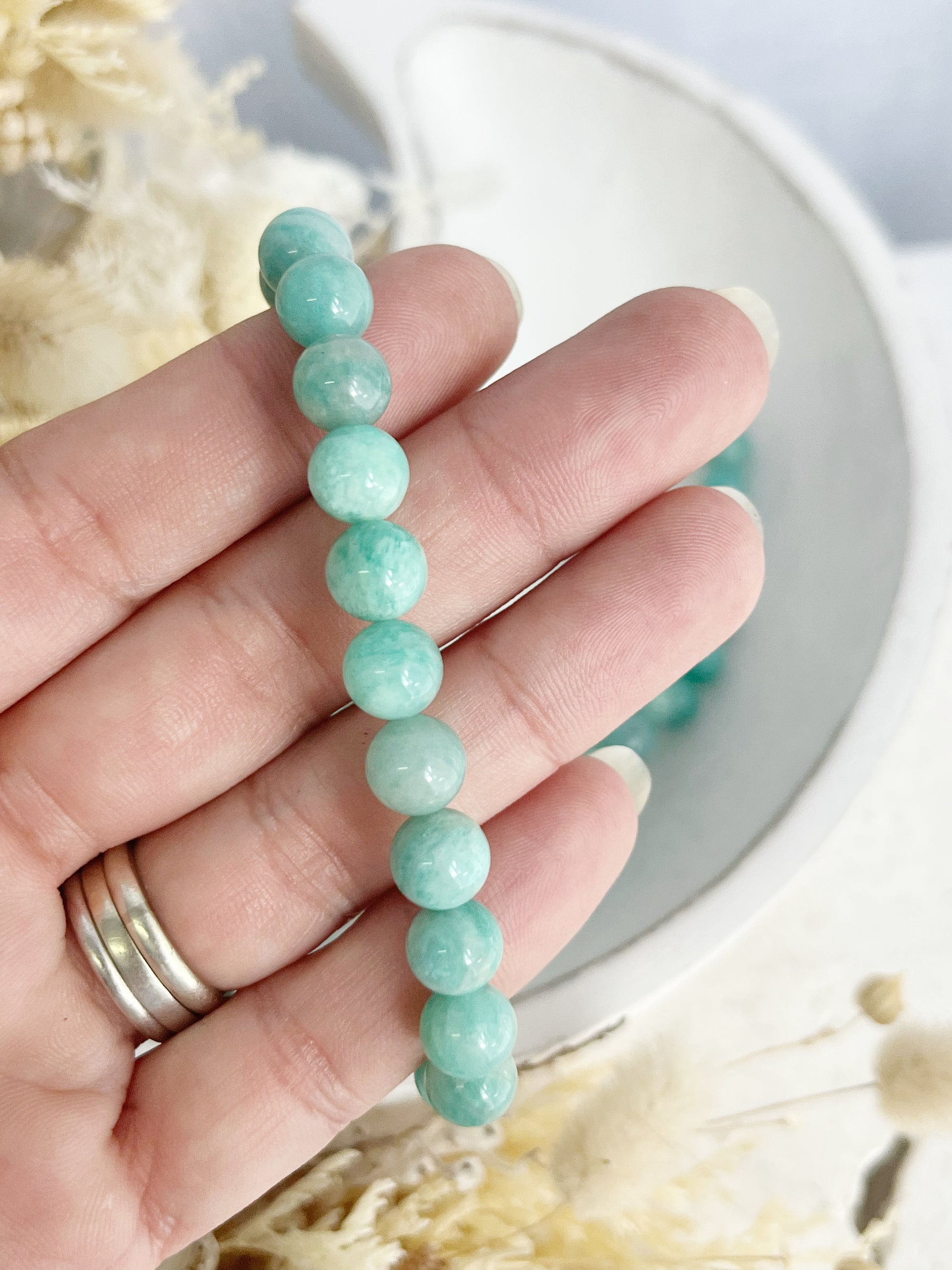 AMAZONITE BEAD BRACELET  8MM