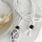 WHITE MACRAME NET NECKLACE, STONED AND SAGED AUSTRALIA