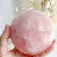 ROSE QUARTZ SPHERE APPROX 10CM. STONED AND SAGED AUSTRALIA.