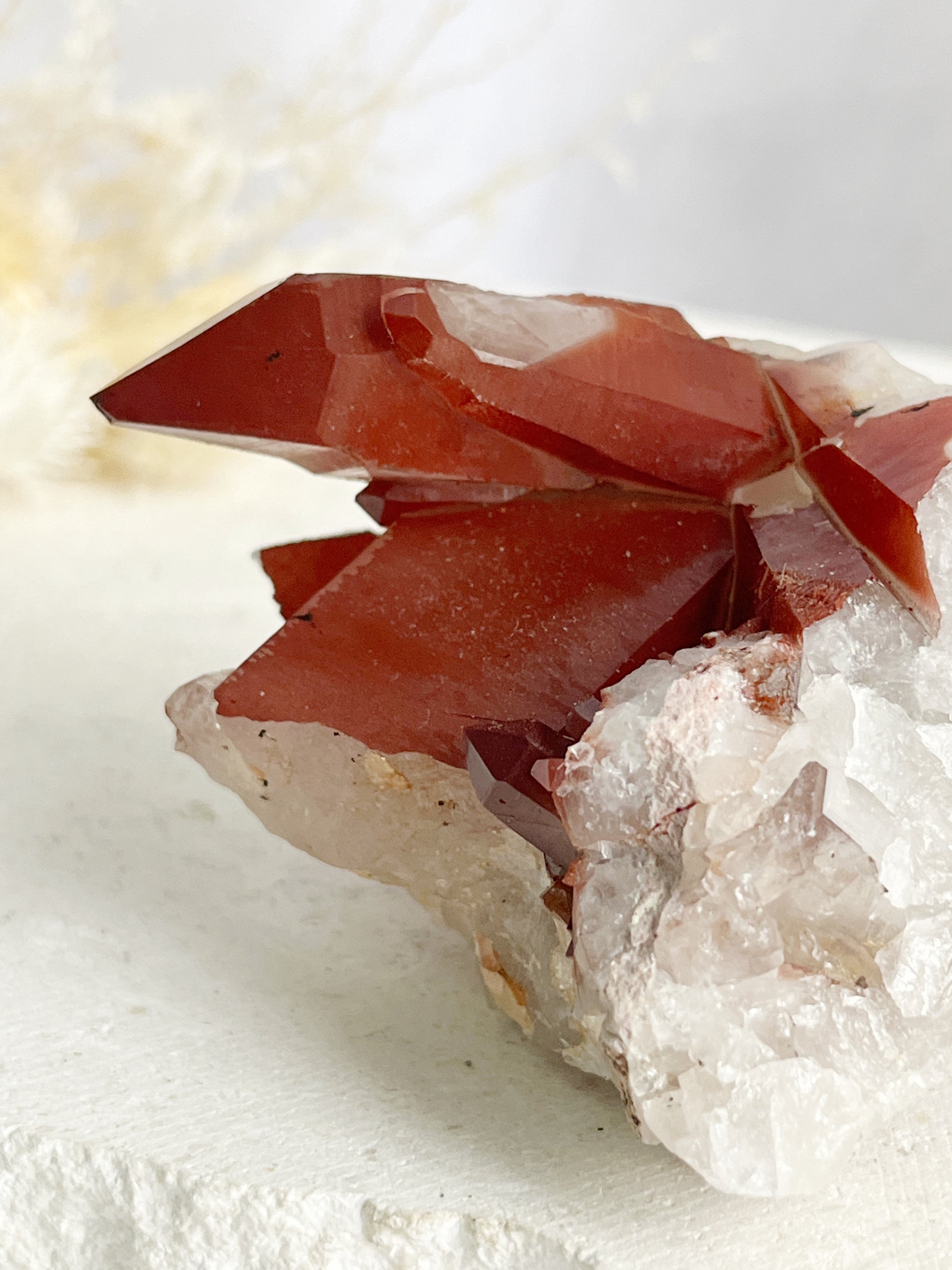 RED HEMATITE QUARTZ CLUSTER, STONED AND SAGED AUSTRALIA