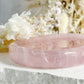 ROSE QUARTZ CRYSTAL BOWL TRAY TRINKET DISH AUSTRALIA SELF LOVE LOVE COMPASSION STONED AND SAGED 