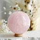 ROSE QUARTZ SPHERE APPROX 5.9CM. STONED AND SAGED AUSTRALIA.