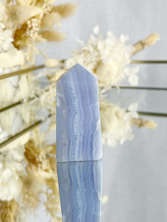 BLUE LACE AGATE GENERATOR, STONED AND SAGED AUSTRALIA