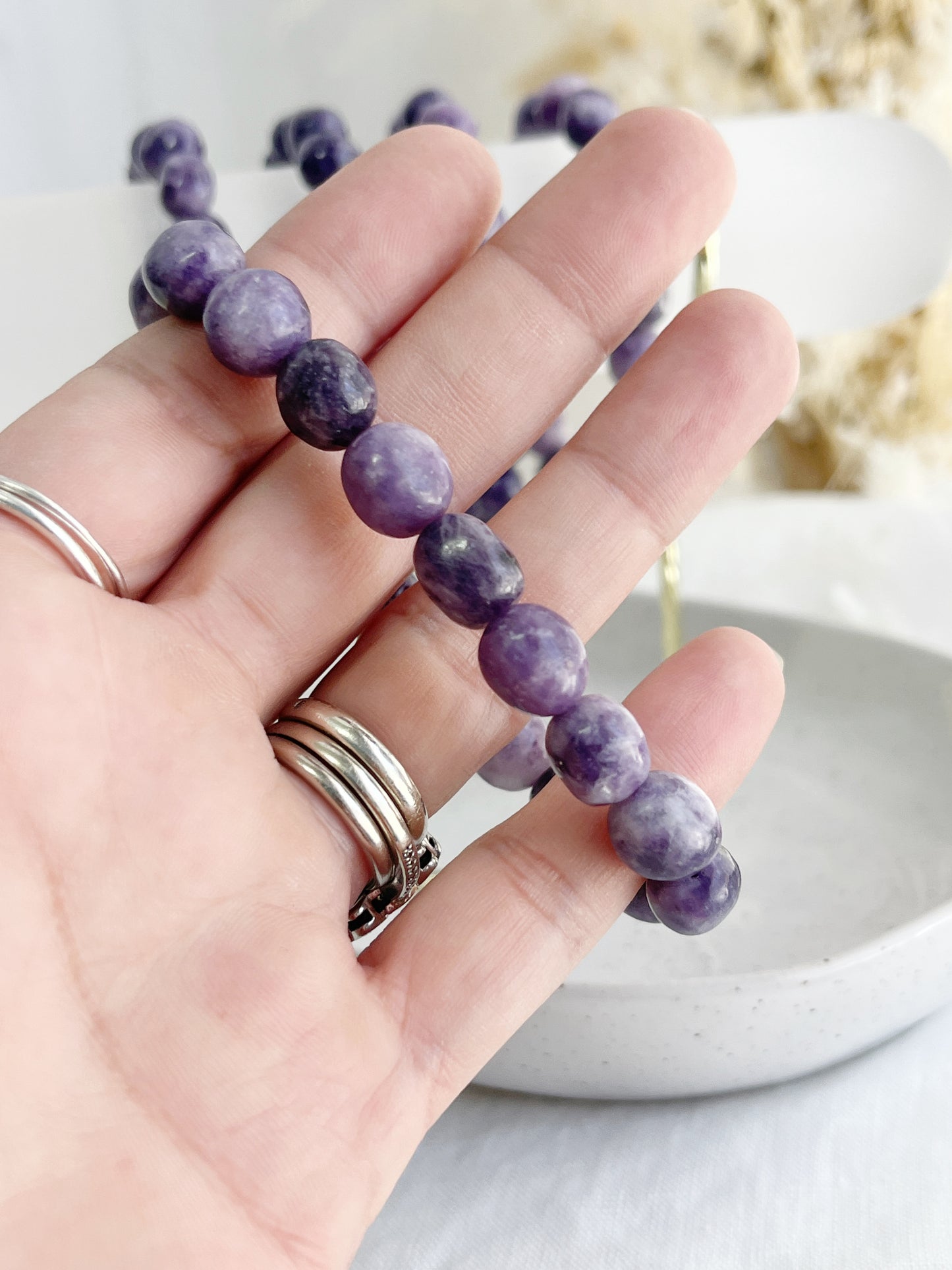 LEPIDOLITE PEBBLE BEAD BRACELET || INTUITIVELY CHOSEN