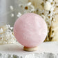 ROSE QUARTZ SPHERE APPROX 5.7CM. STONED AND SAGED AUSTRALIA.