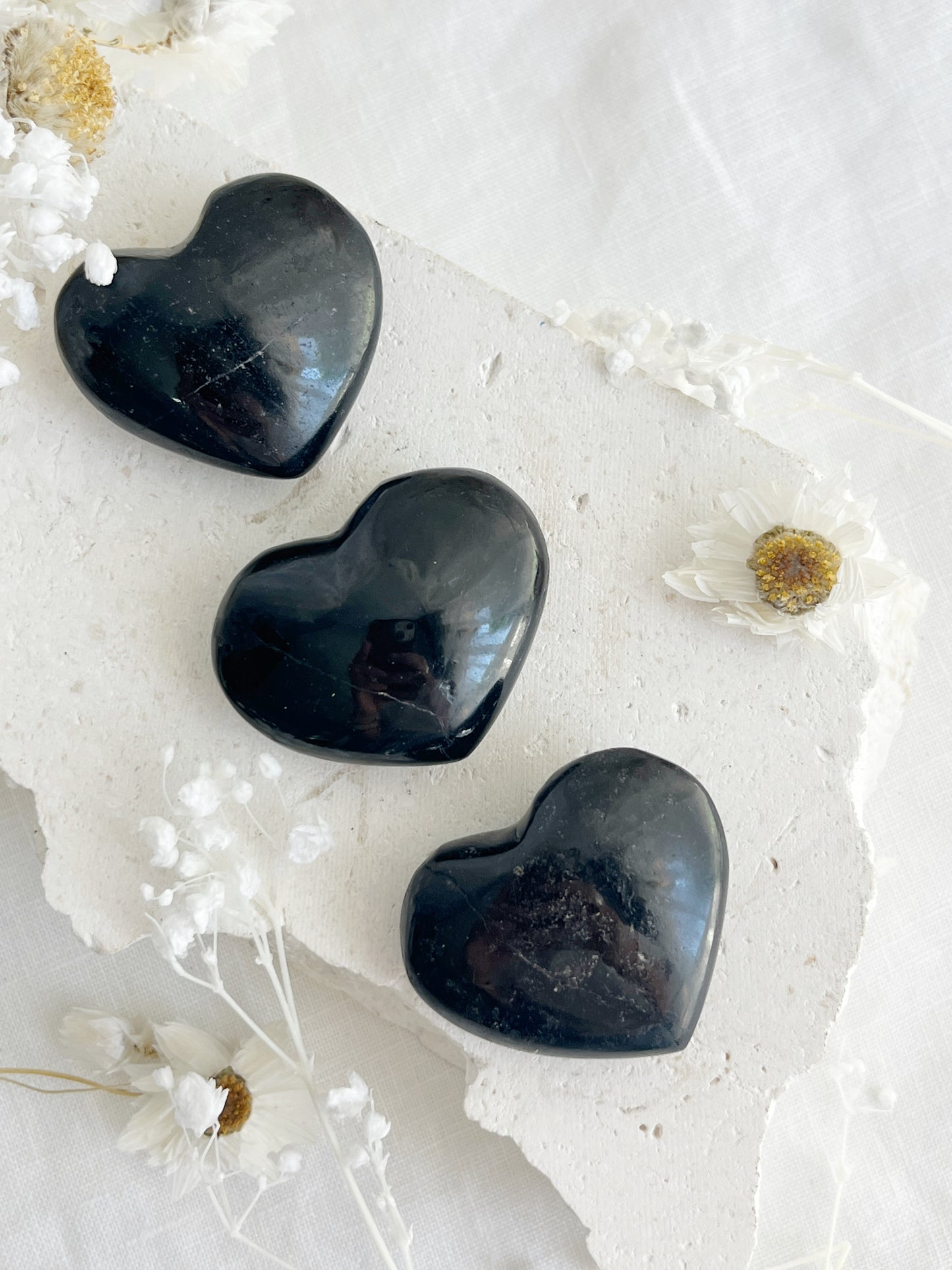 BLACK TOURMALINE, MINI HEART, 30950, INTUITIVELY CHOSEN, STONED AND SAGED AUSTRALIA