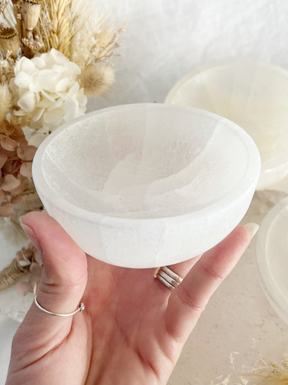 SATIN SPAR SELENITE BOWL || SMALL