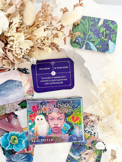 INDIGO SAGE, AFFIRMATION CARDS, AKAL PRITAM, STONED AND SAGED AUSTRALIA