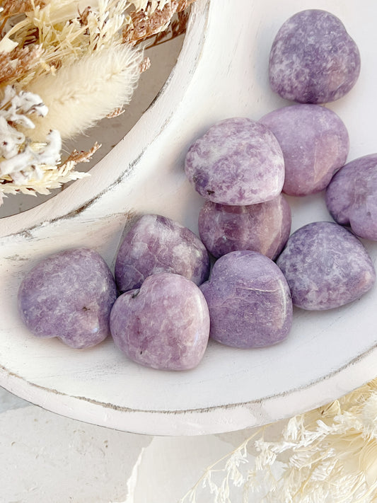 LEPIDOLITE HEART, STONED AND SAGED AUSTRALIA