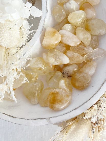 CITRINE TUMBLE, HEAT TREATED