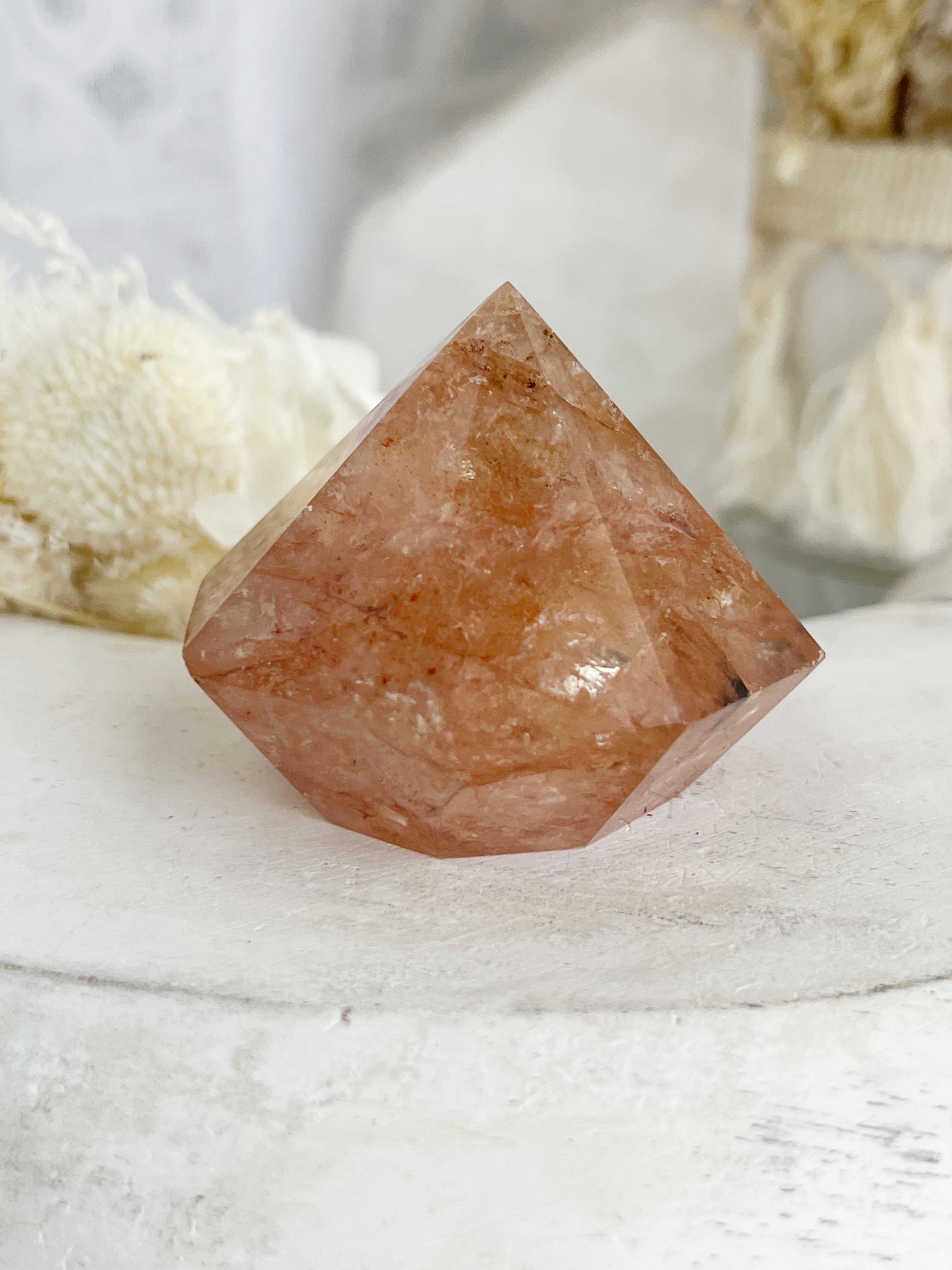 FIRE QUARTZ DIAMOND, AUSTRALIA, STONED AND SAGED