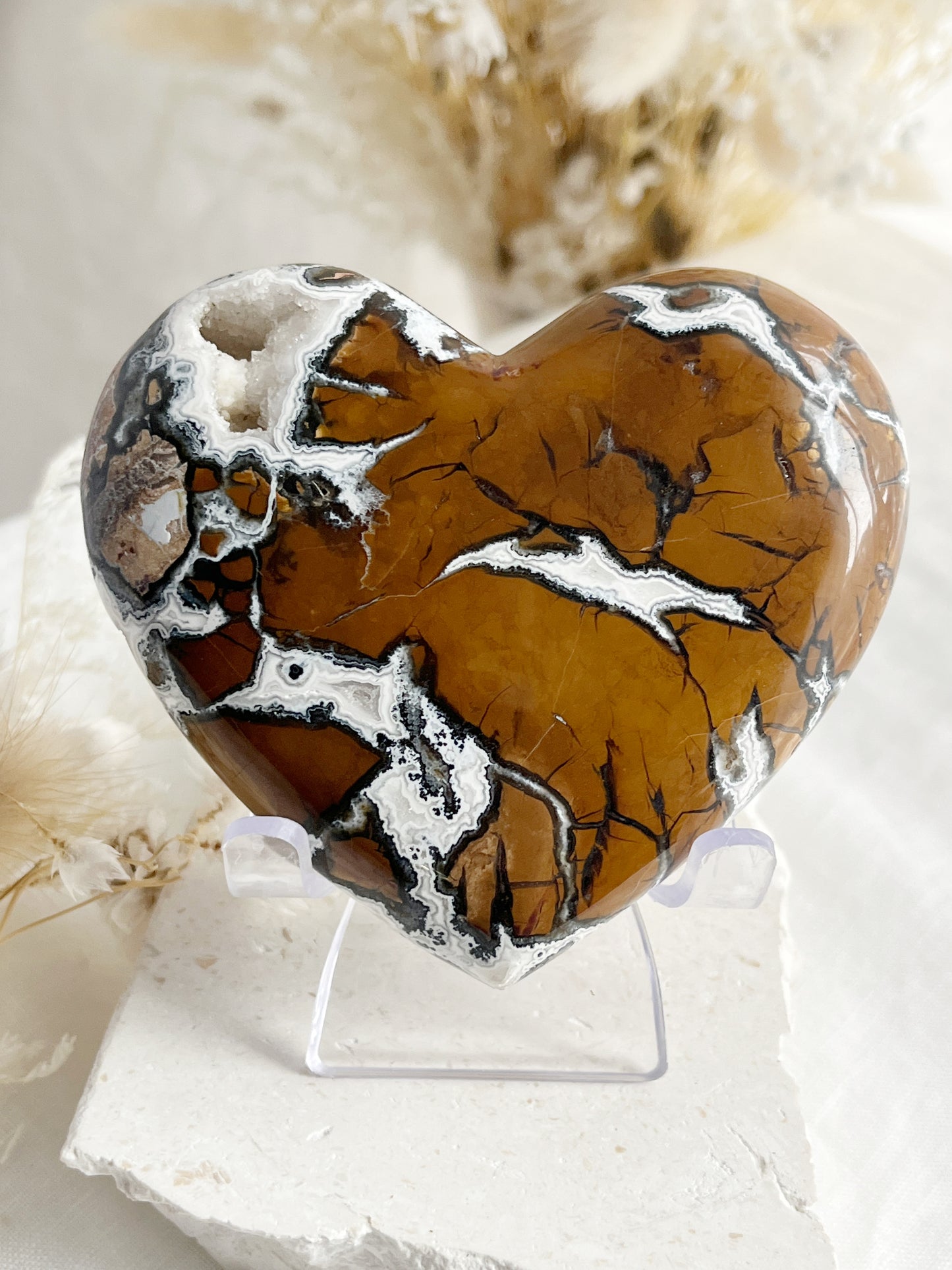 BROWN BRECCIATED JASPER HEART || 31544