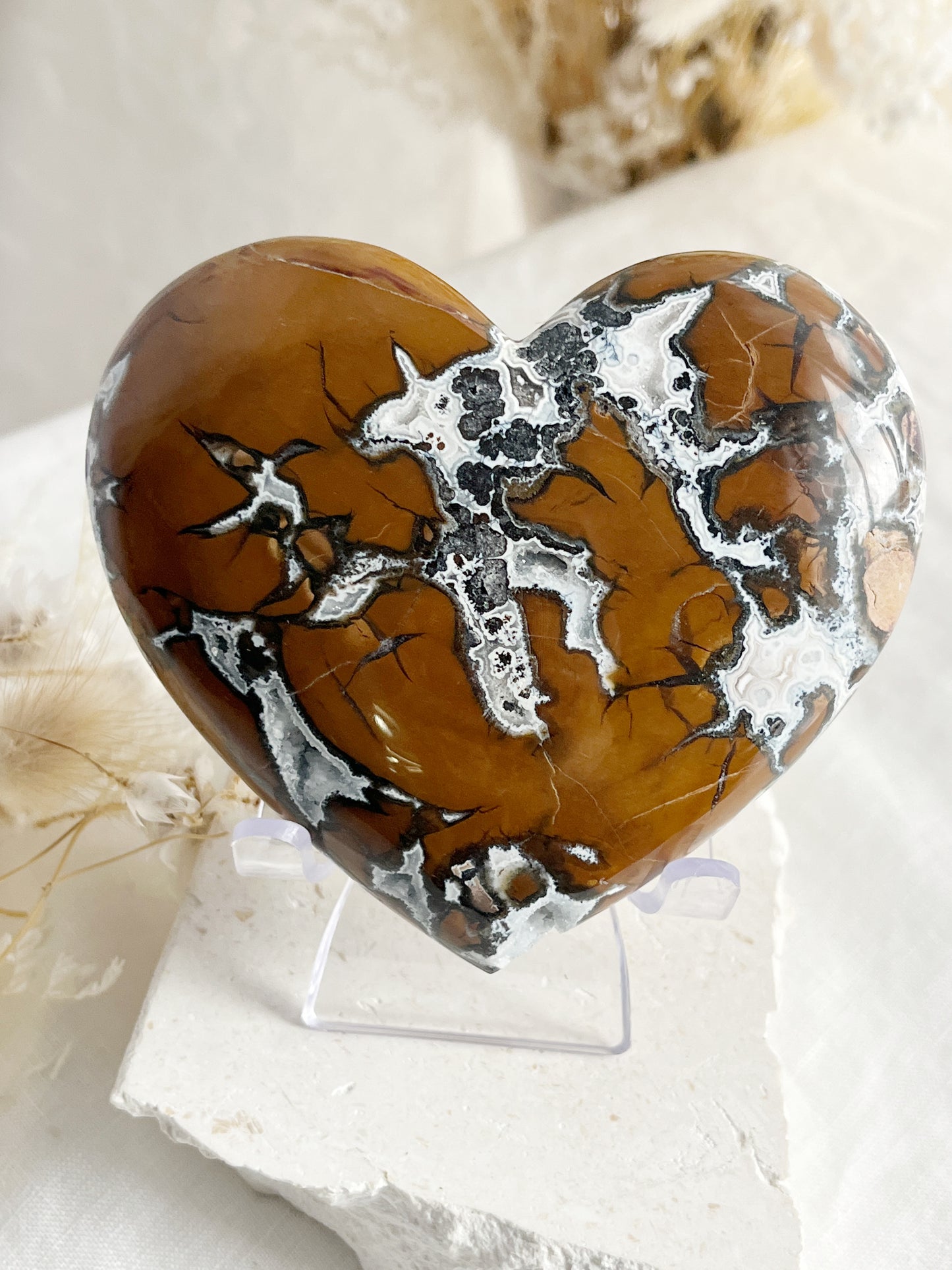 BROWN BRECCIATED JASPER HEART || 31540