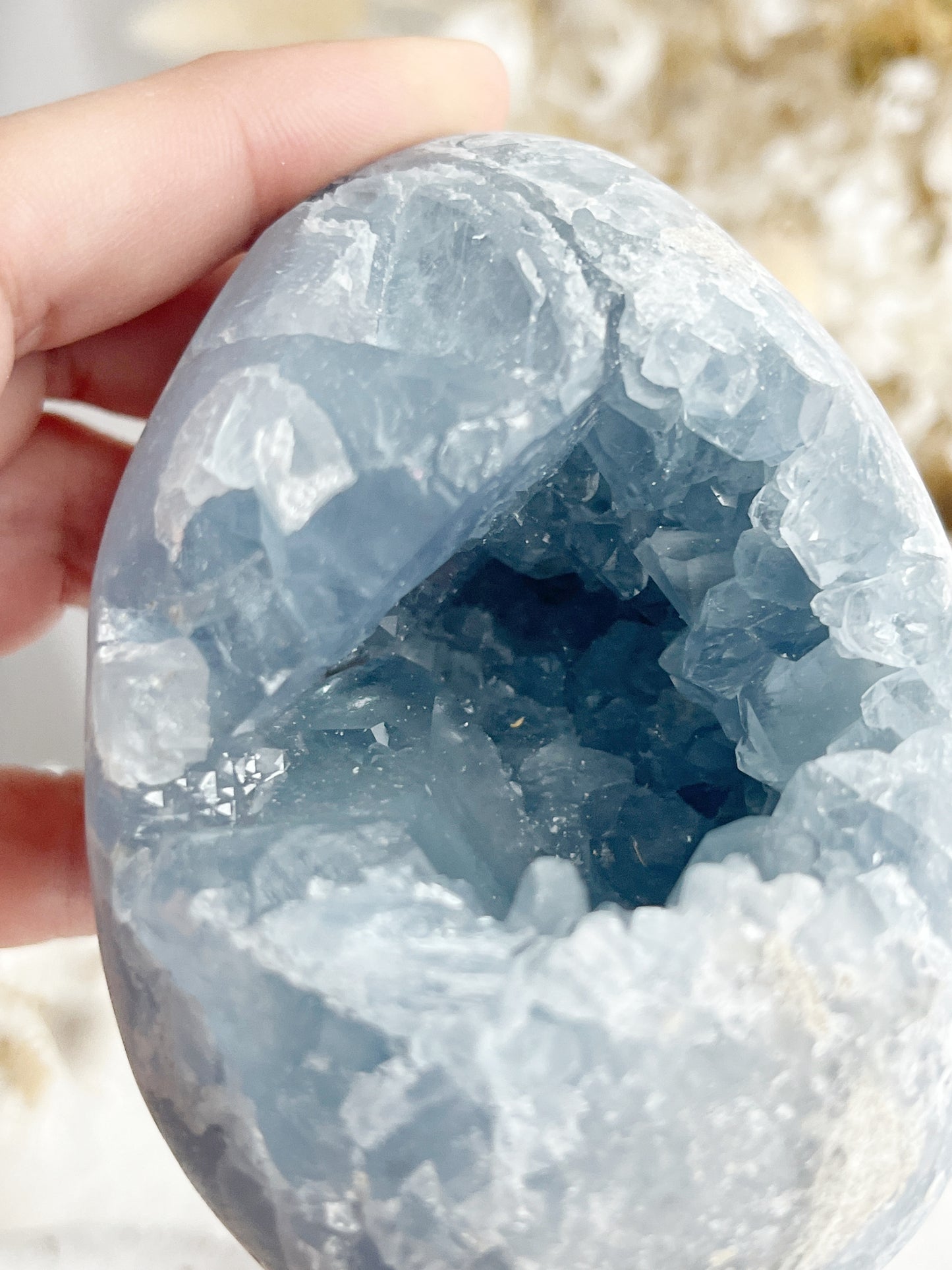 CELESTITE CLUSTER EGG || 31509