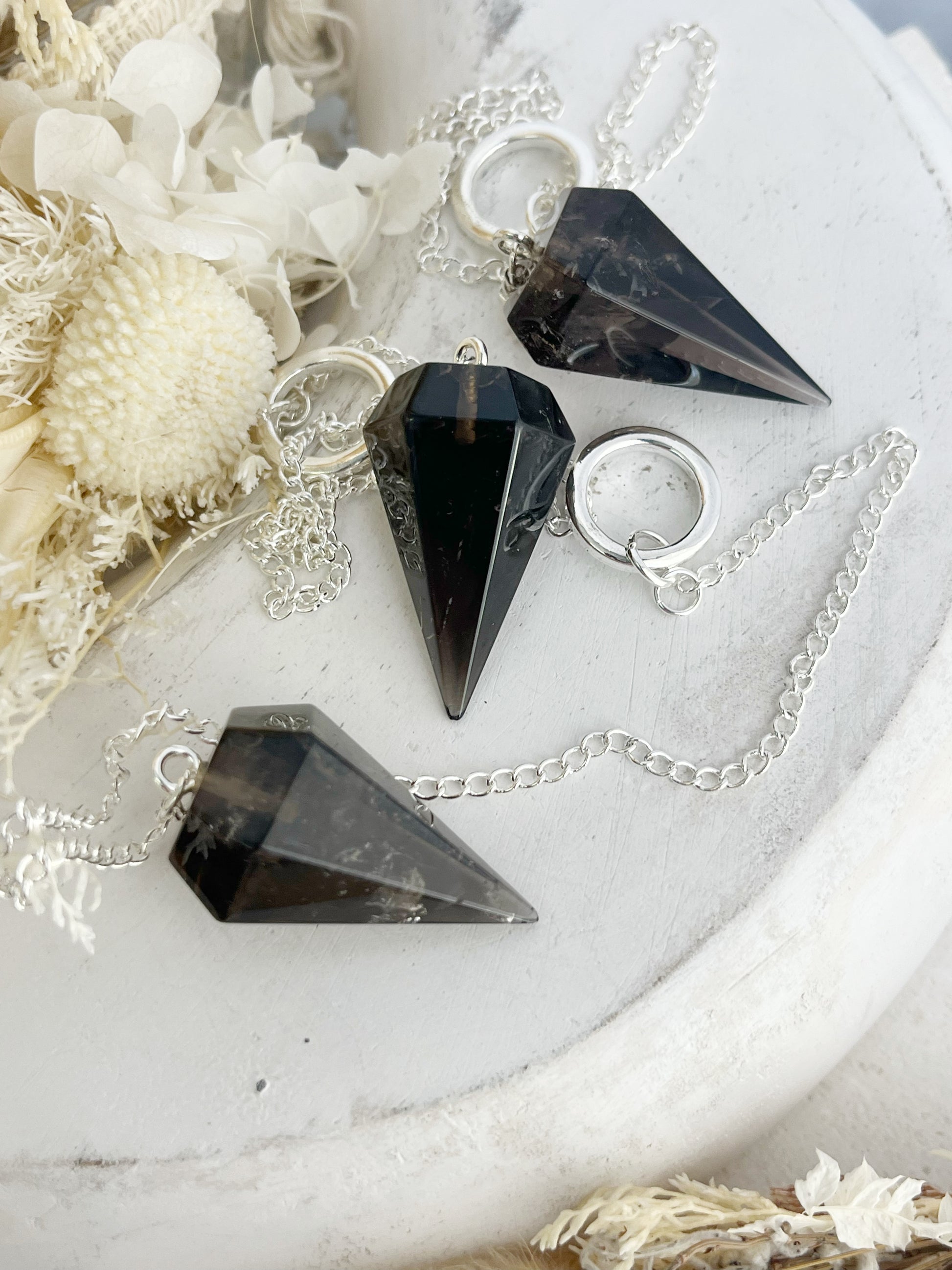 SMOKEY QUARTZ PENDULUM, STONED AND SAGED AUSTRALIA