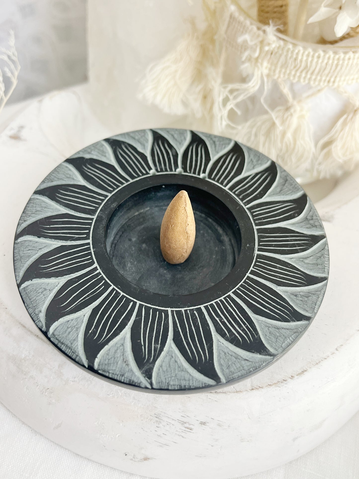 SOAPSTONE INCENSE BURNER || MULTI USE 30147