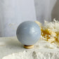 BLUE CHALCEDONY SPHERE, STONED AND SAGED AUSTRALIA