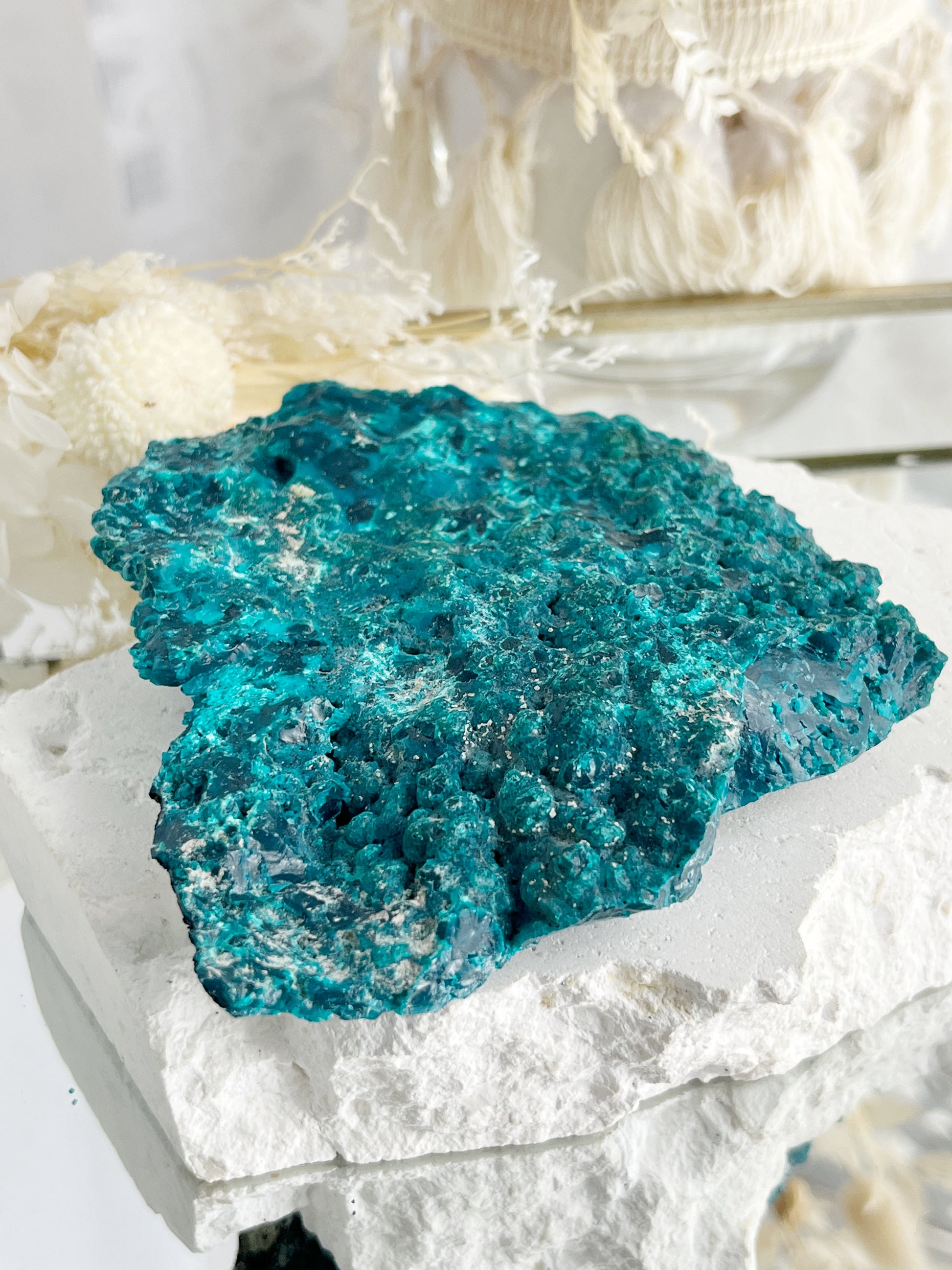 PERUVIAN CHRYSOCOLLA SPECIMEN, STONED AND SAGED AUSTRALIA