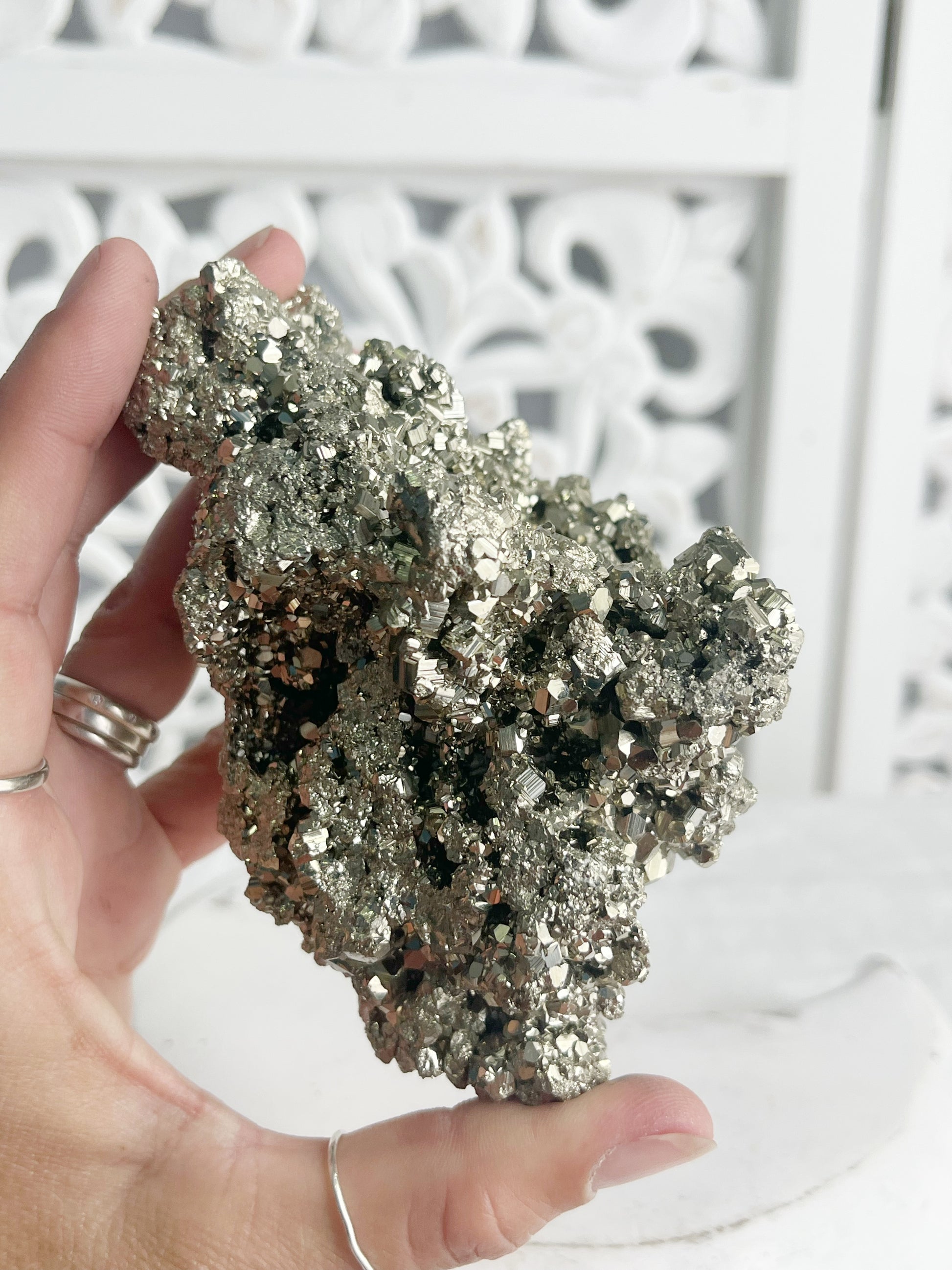 PYRITE CLUSTER, STONED AND SAGED AUSTRALIA