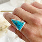 TURQUOISE TRIANGLE RING || SIZE 10 SS