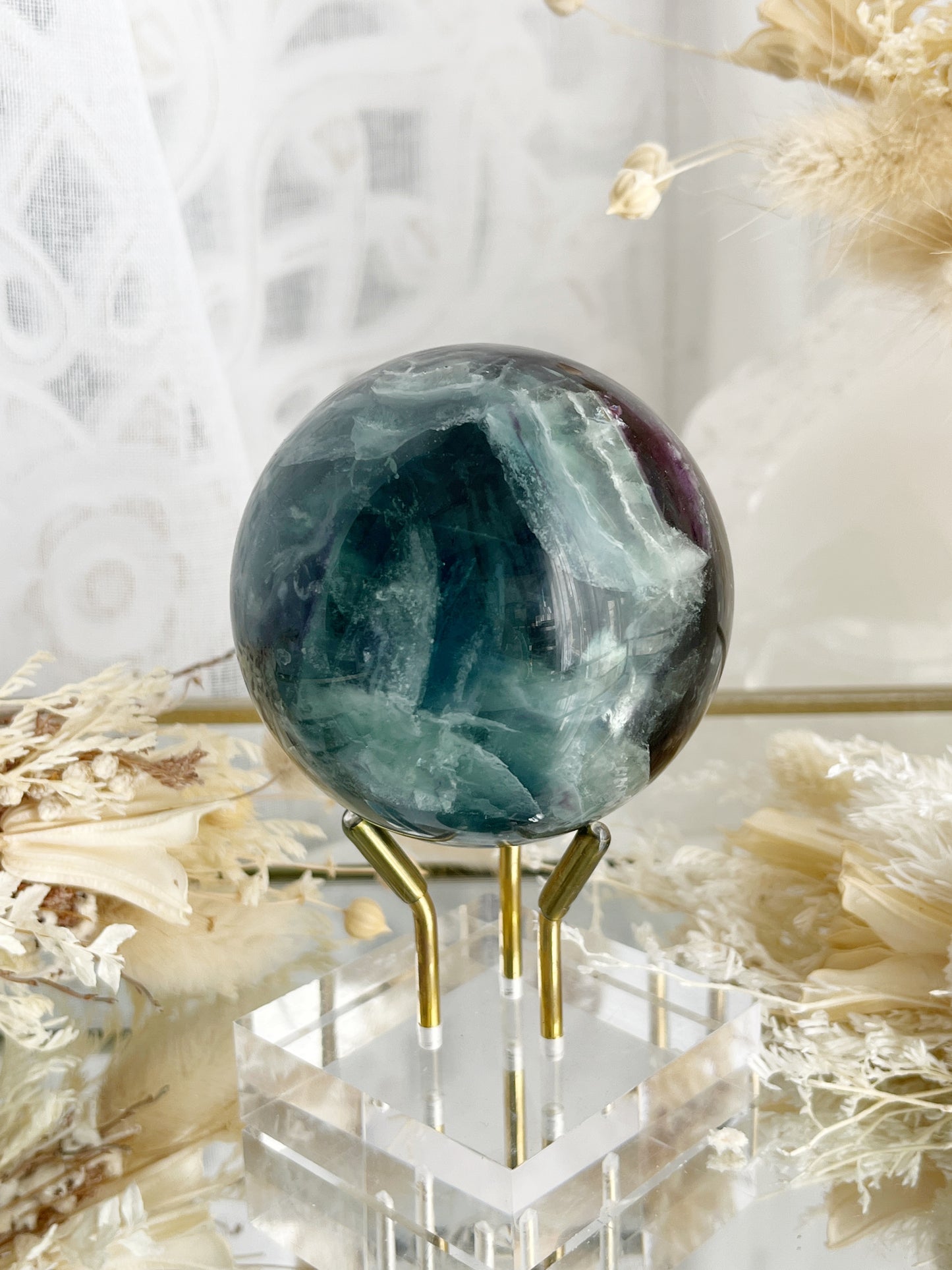 RAINBOW FLUORITE SPHERE || 20650