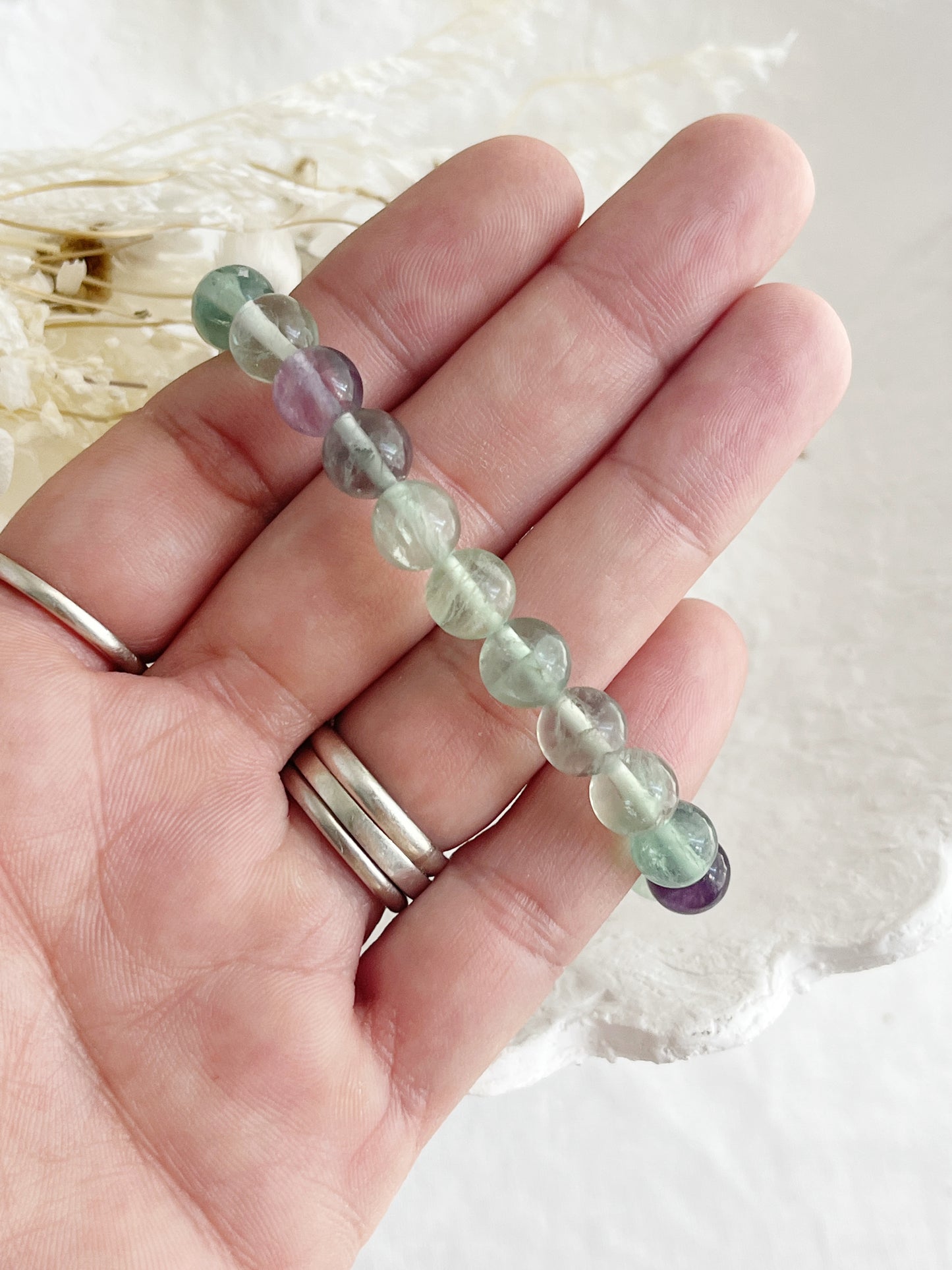 FLUORITE BEAD BRACELET | 8MM