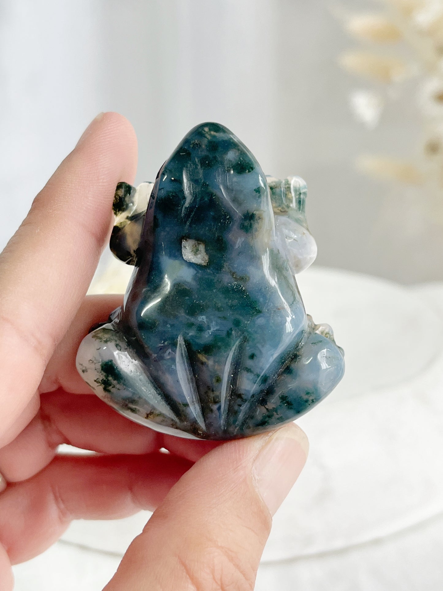 MOSS AGATE FROG || 31524