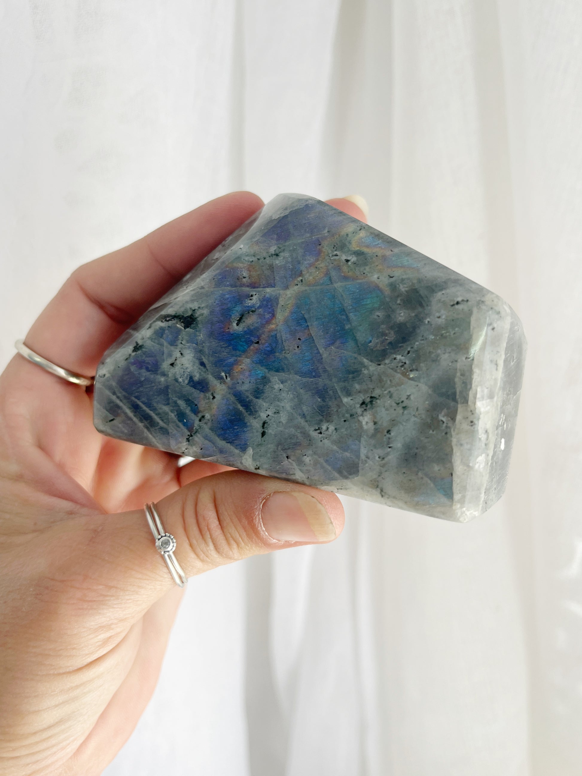 LABRADORITE POLISHED FREEFORM. STONED AND SAGED AUSTRALIA.