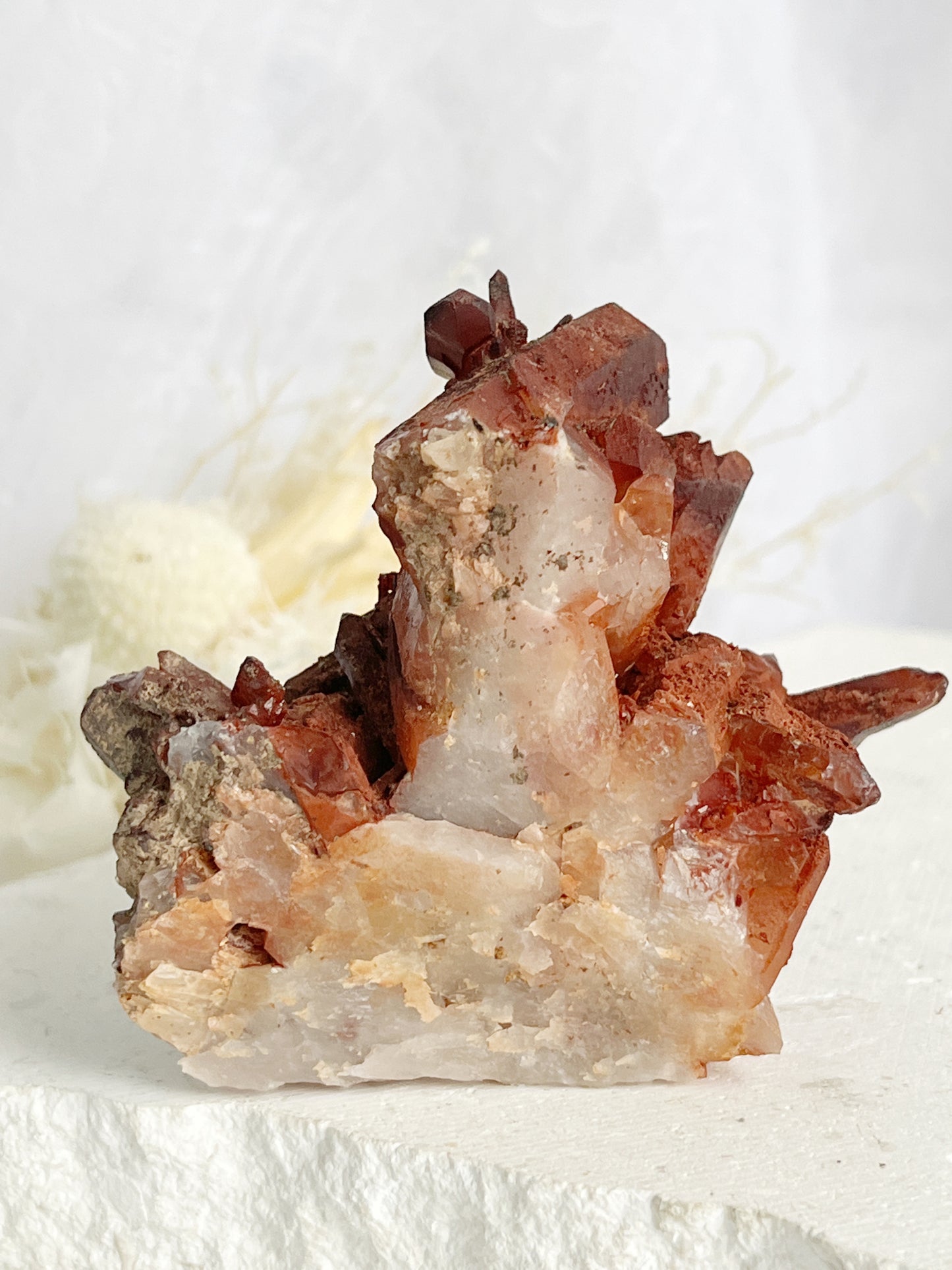 RED HEMATITE QUARTZ CLUSTER || 30685