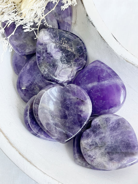 DREAM AMETHYST HEART WORRY STONE, STONED AND SAGED AUSTRALIA