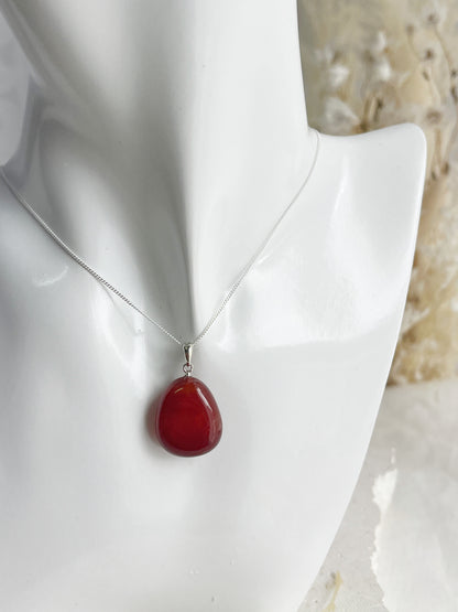 CARNELIAN TUMBLE NECKLACE || 31695