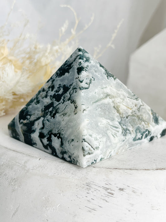 MOSS AGATE PYRAMID, STONED AND SAGED AUSTRALIA