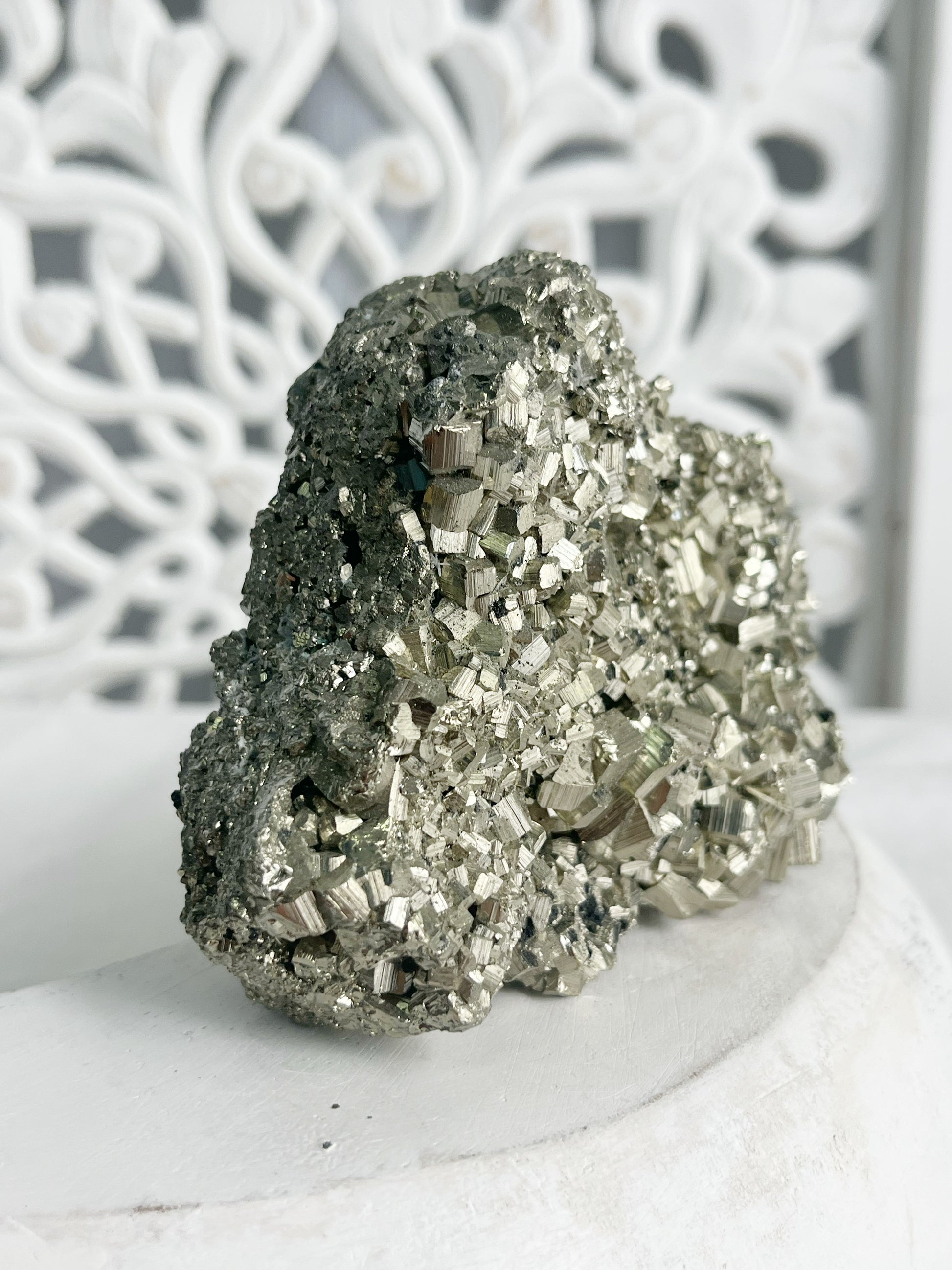 PYRITE CLUSTER, STONED AND SAGED AUSTRALIA