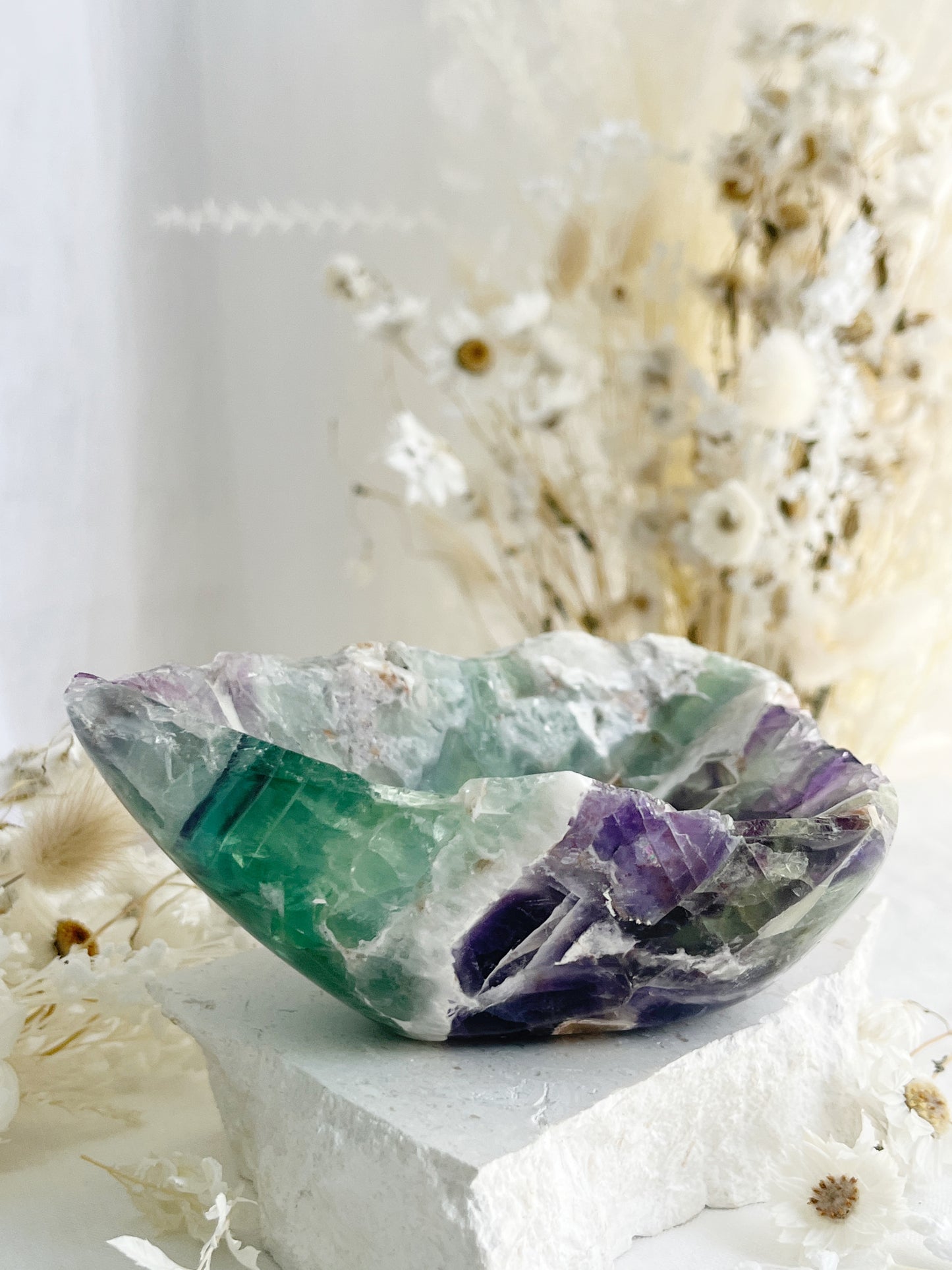 RAINBOW FLUORITE BOWL, 31093, STONED AND SAGED AUSTRALIA