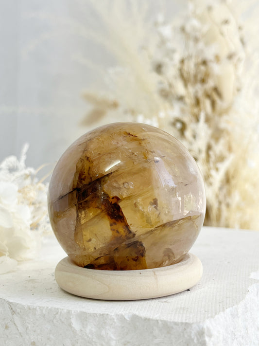 GOLDEN HEALER CRYSTAL SPHERE AUSTRALIA STONED AND SAGED ABUNDANCE