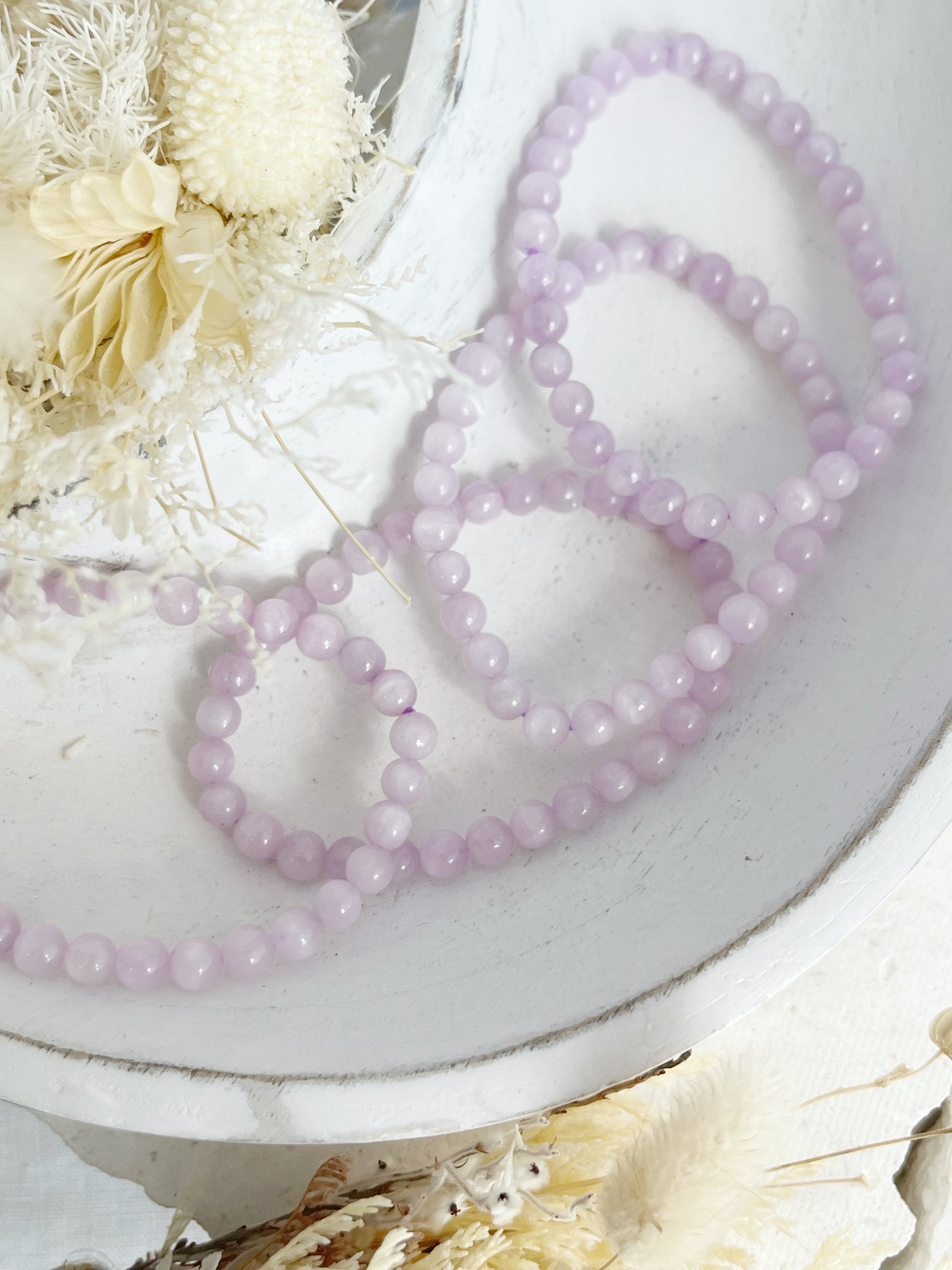 Kunzite Bead Bracelet 6mm