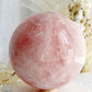 ROSE QUARTZ SPHERE APPROX 10CM. STONED AND SAGED AUSTRALIA.