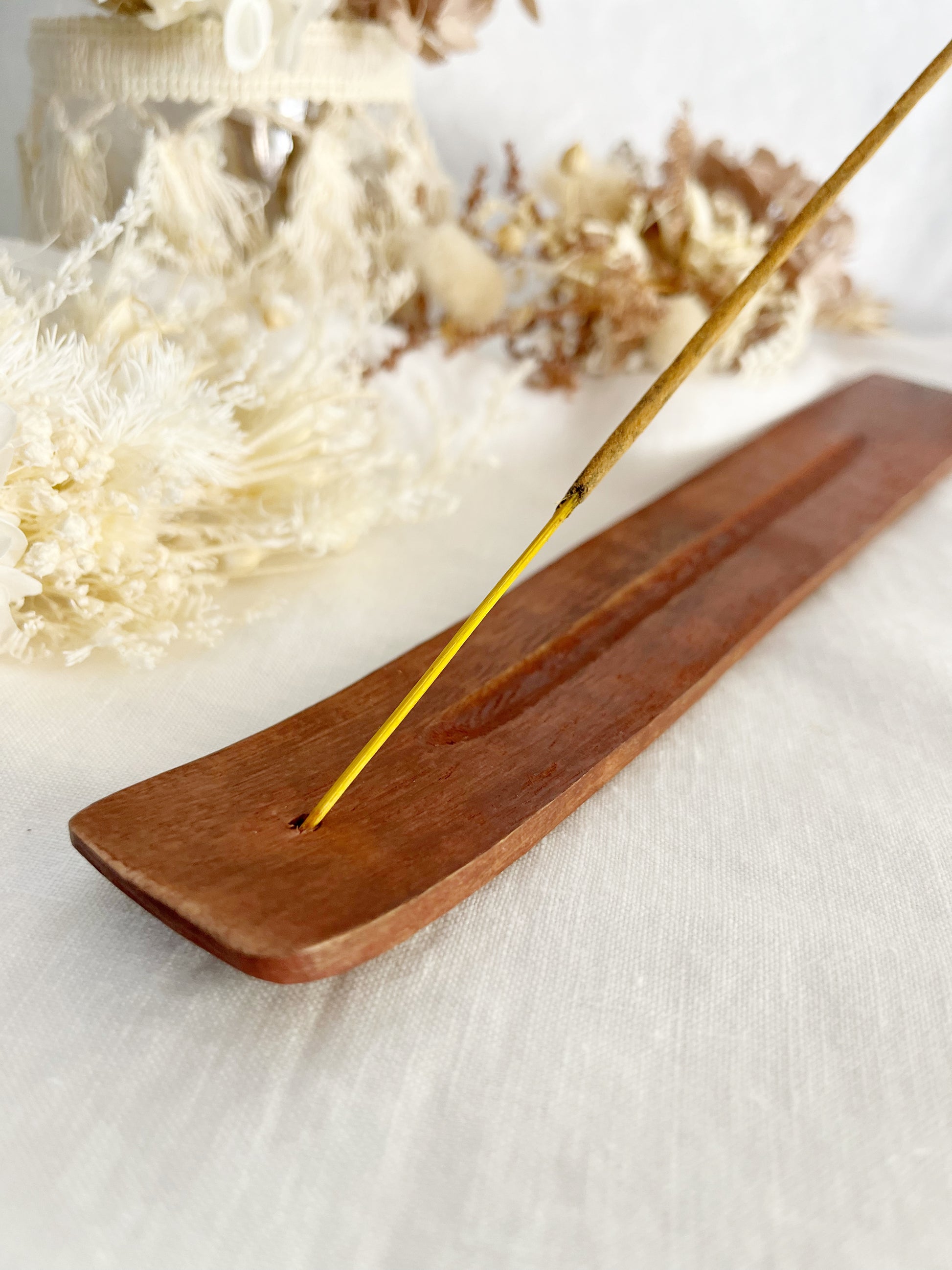 WOODEN INCENSE BURNER, STONED AND SAGED AUSTRALIA