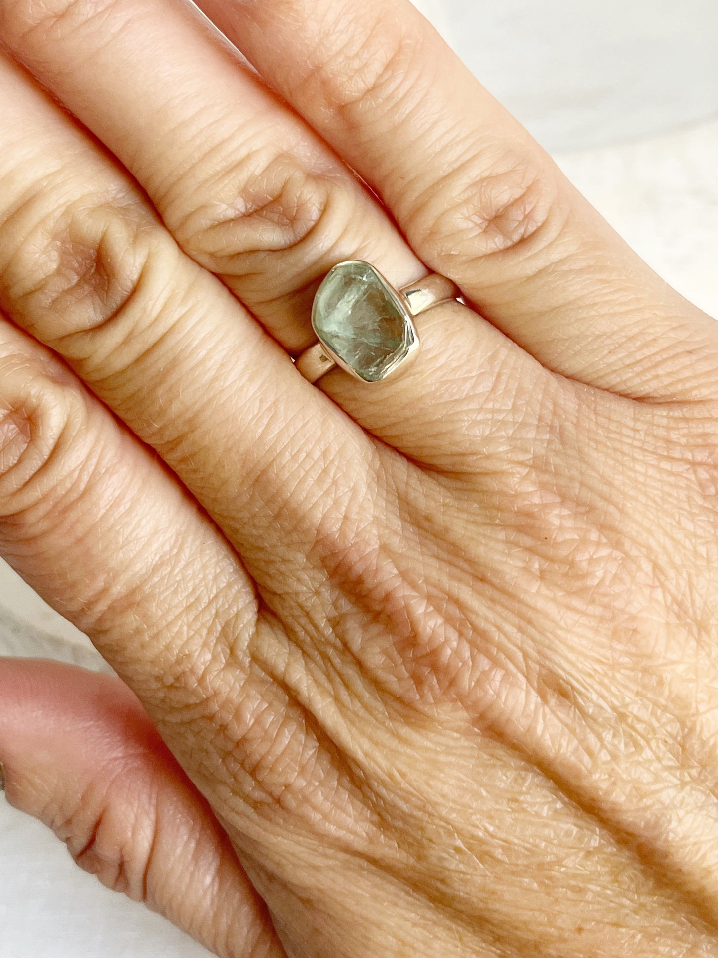 GREEN FLUORITE RING | SIZE 6 STACKABLE